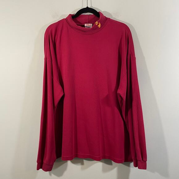 Disney Tops - Vintage Disney Women's Dark Red Winnie The Pooh Embroidered Turtleneck Size XXL